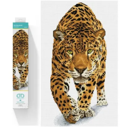 Diamond Dotz, diamentowa mozaika, Leopard na polowaniu, 40-60 cm