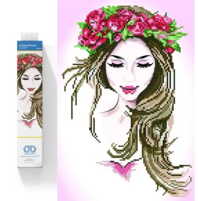 Diamond Dotz, diamentowa mozaika, Piękność w wianku, 36-49 cm