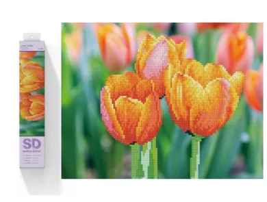Diamond Dotz, diamentowa mozaika, Tulipany, 35-27 cm