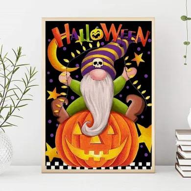 Diamond Painting, haft diamentowy, obraz 5D, mozaika diamentowa, halloween, 40-50 cm