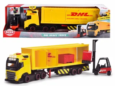 Dickie, DHL, ciężarówka z naczepą, model pojazdu, 35 cm