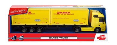 Dickie, Tir z naczepą cargo, żółty, 38 cm
