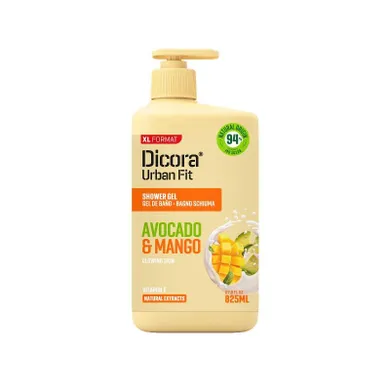 Dicora, Urban Fit, żel pod prysznic, awokado i mango, 825 ml