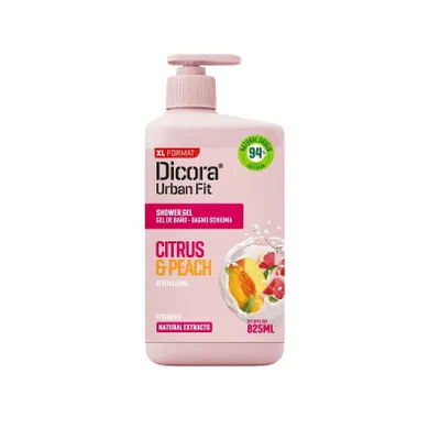 Dicora, Urban Fit, żel pod prysznic, cytrusy i brzoskwinia, 825 ml