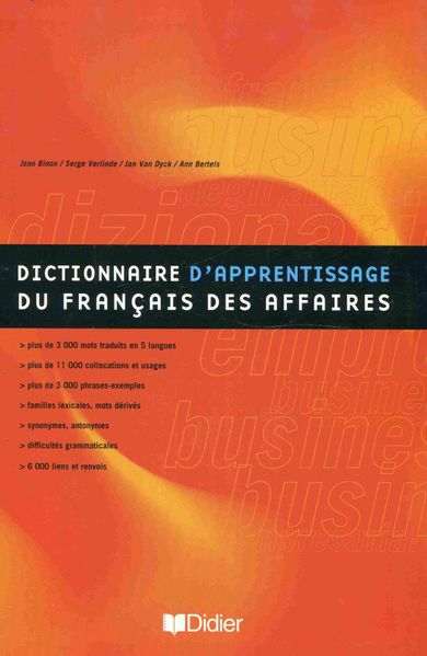 Dictionnaire d`apprentissage du francais des affaires