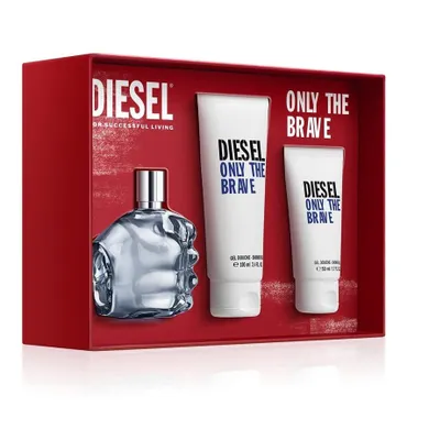 Diesel, Only The Brave for Man, zestaw, woda toaletowa, spray, 75 ml + żel pod prysznic, 100 ml + żel pod prysznic, 50 ml