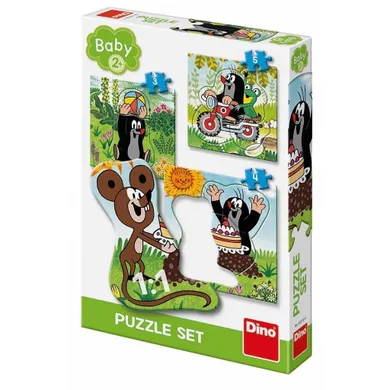 Dino, Baby, Krecik i Przyjaciele na łące, puzzle 3w1