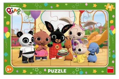 Dino, Królik Bing z przyjaciółmi, puzzle ramkowe, 15 elementów