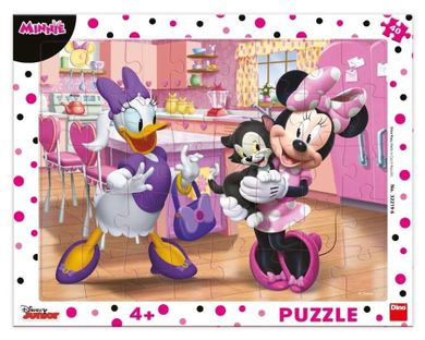 Dino, Myszka Minnie i Daisy, puzzle ramkowe, 40 elementów