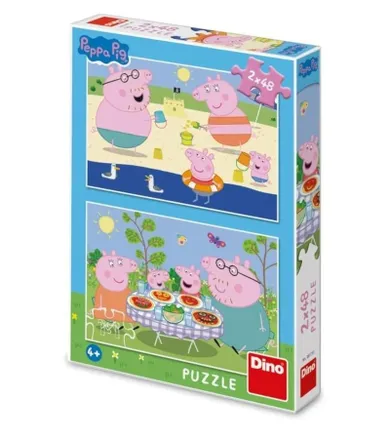 Dino Toys, Świnka Peppa na wakacjach, puzzle, 2-48 elementów