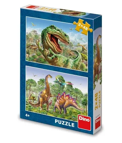 Dino Toys, Walczące dinozaury, puzzle, 2-48 elementów