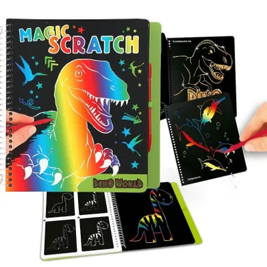 Dino World, Magic Scratch, zestaw kreatywny