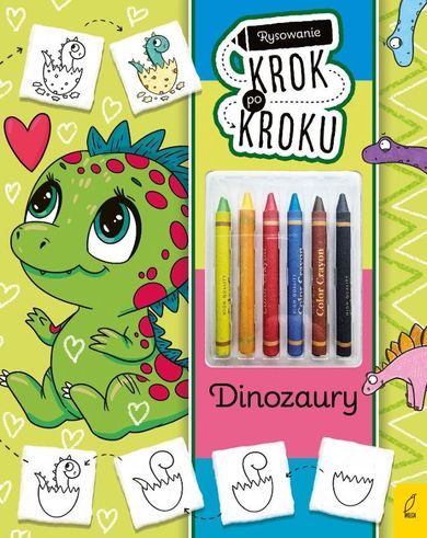 Dinozaury. Rysowanie krok po kroku z kredkami