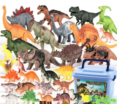 Dinozaury, zestaw w pudełku, 44 elementy