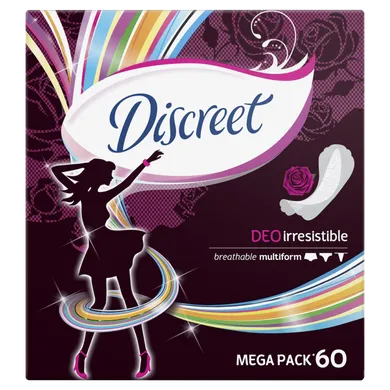 Discreet, Multiform Irresistible, oddychające wkładki higieniczne, x, 60