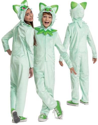 Disguise, Pokemon, Sprigatito, strój karnawałowy, kigurumi, zielone, 127-136 cm, 7-8 lat
