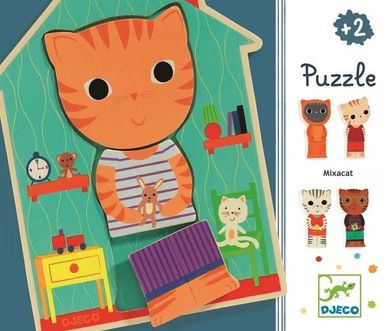 Djeco, Kot, puzzle, 3 elementy