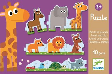 Djeco, Małe i duże, puzzle, 10 elementów