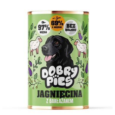 Dobry Pies, jagnięcina z bakłażanem, mokra karma dla psa, 400g