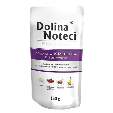 Dolina Noteci, karma mokra dla psa, bogata w królika z żurawiną, 150 g