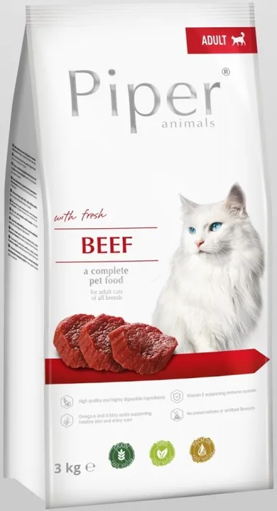 Dolina Noteci, Piper Animals, Adult, sucha karma dla dorosłych kotów, wołowina, 3 kg