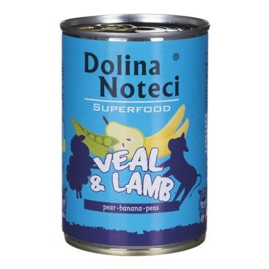 Dolina Noteci, Super Food, cielęcina i jagnięcina, puszka dla psa, 400g