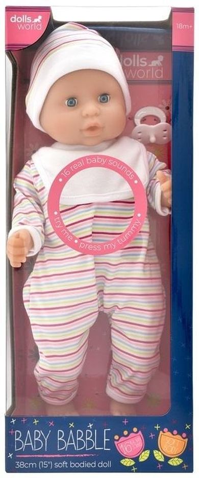 Dolls World, Baby Babble, interaktywna lalka bobas, 38 cm