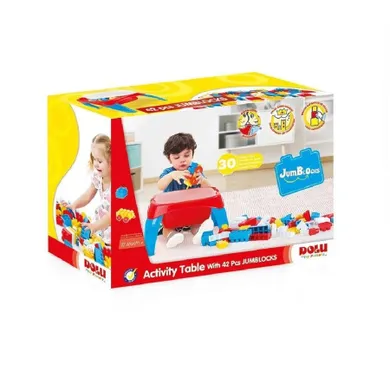 Dolu, stolik aktywności z klockami, 30 elementów