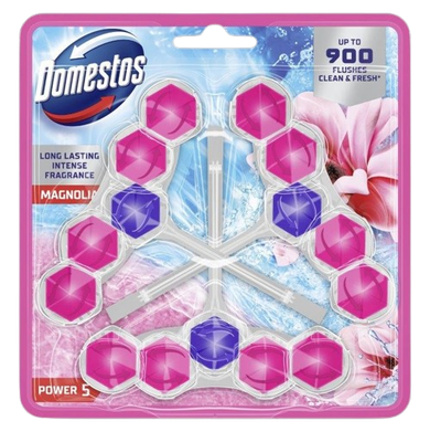 Domestos, Power 5, kostka toaletowa, magnolia, 3-50 g