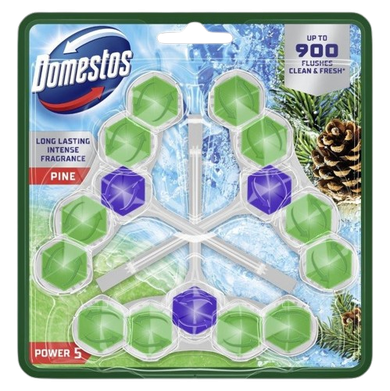 Domestos, Power 5, kostka toaletowa, pine, 3-50 g