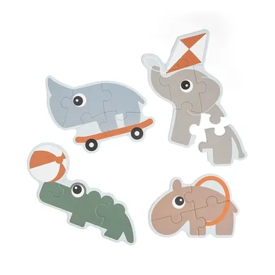 Done by Deer, Zwierzątka na placu zabaw, pierwsze puzzle 4w1