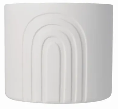 Doniczka ceramiczna, biała matowa, średnia, 18-18-15 cm