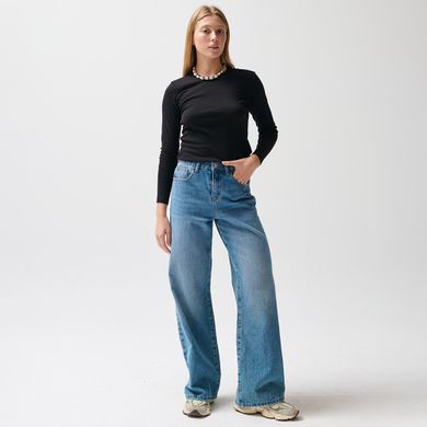 Dopasowana czarna bluzka z długim rękawem NOWEAR