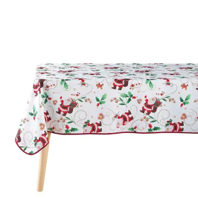 Douceur d'intérieur, obrus świąteczny, Noel, z nadrukiem, biały