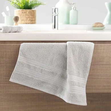 Douceur d'intérieur, ręcznik łazienkowy, Excellence, 50-90 cm, jasnoszary
