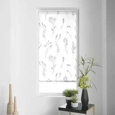Douceur d'intérieur, roleta okienna, Floral, 60-180 cm, biała