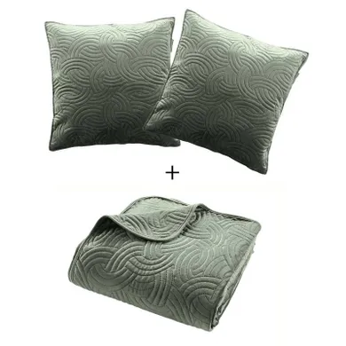 Douceur D'intérieur, Solange, welwetowy komplet pościeli, narzuta + 2 poszewki na poduszki