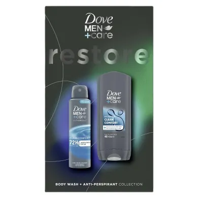 Dove, Men Care, zestaw prezentowy męski: deo spray + żel do mycia ciała i włosów