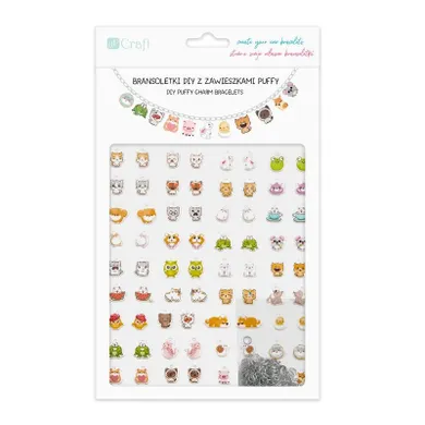 DP Craft, bransoletki DIY z zawieszkami puffy, cute animals