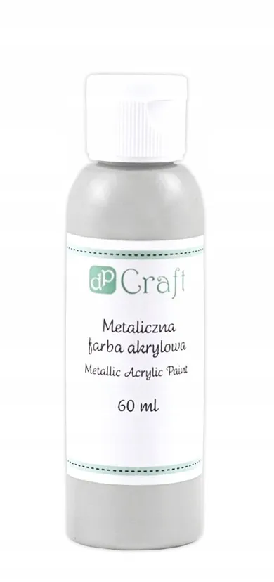 DP Craft, farba akrylowa, metaliczna, silver, 60 ml