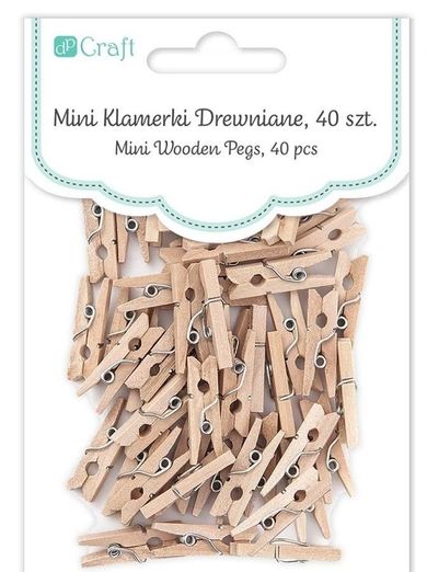 DP Craft, klamerki mini drewniane, 2,5 cm, 30 szt.