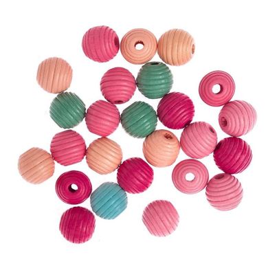 DP Craft, koraliki drewniane, frezowane, 15 mm, 25 szt.