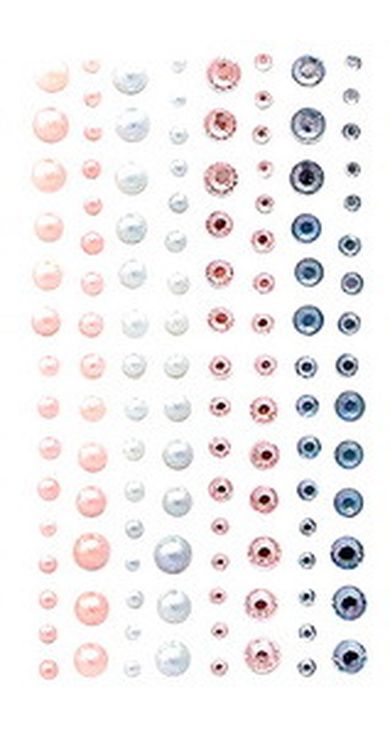 DP Craft, kryształki i perły samoprzylepne, Sweet PInk & Blue, 120 szt.