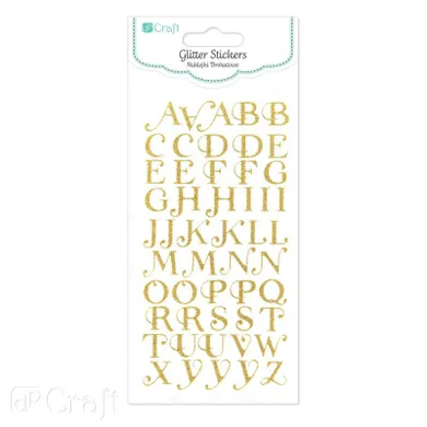 DP Craft, naklejki brokatowe, alfabet