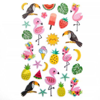 DP Craft, naklejki metaliczne 3D, tropiki