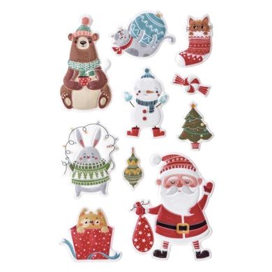 DP Craft, naklejki puffy, zimowe słodziaki, 10 szt.