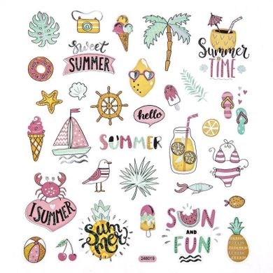 DP Craft, naklejki z brokatem wakacje, 32 szt.