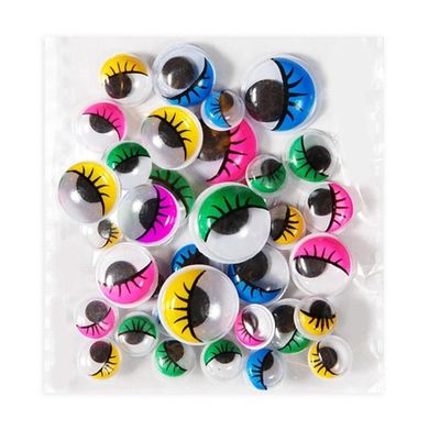 DP Craft, ruchome oczka z rzęsami, kolorowe, 36 szt.