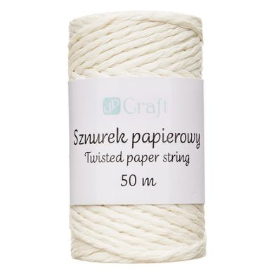 Dp Craft, sznurek papierowy skręcany, ecru, 50 m