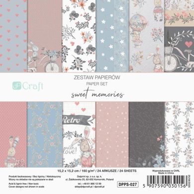 DP Craft, zestaw papierów kolorowych, memories, 15,2-15,2 cm, 24 arkusze